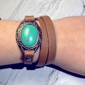 Premier Designs Desert Diva Reversible Faux Turquoise Wrap Bracelet